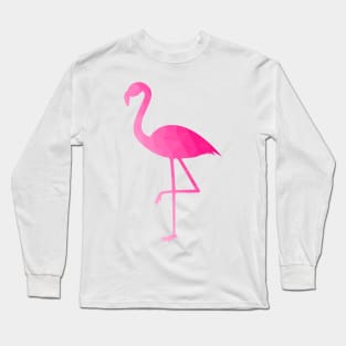 Flamingo hot pink ombre geometric mesh pattern Long Sleeve T-Shirt